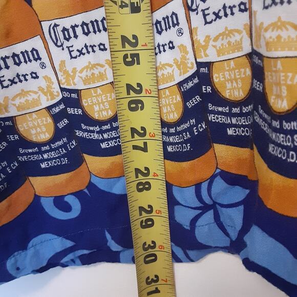 Corona Extra Shirt Mens XL Blue Short Sleeve Button Up Mexican Classiccore - Picture 8 of 8